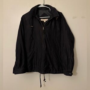 London Fog Dark Full Zip Suede Puffer Jacket, Size Medium Women’s